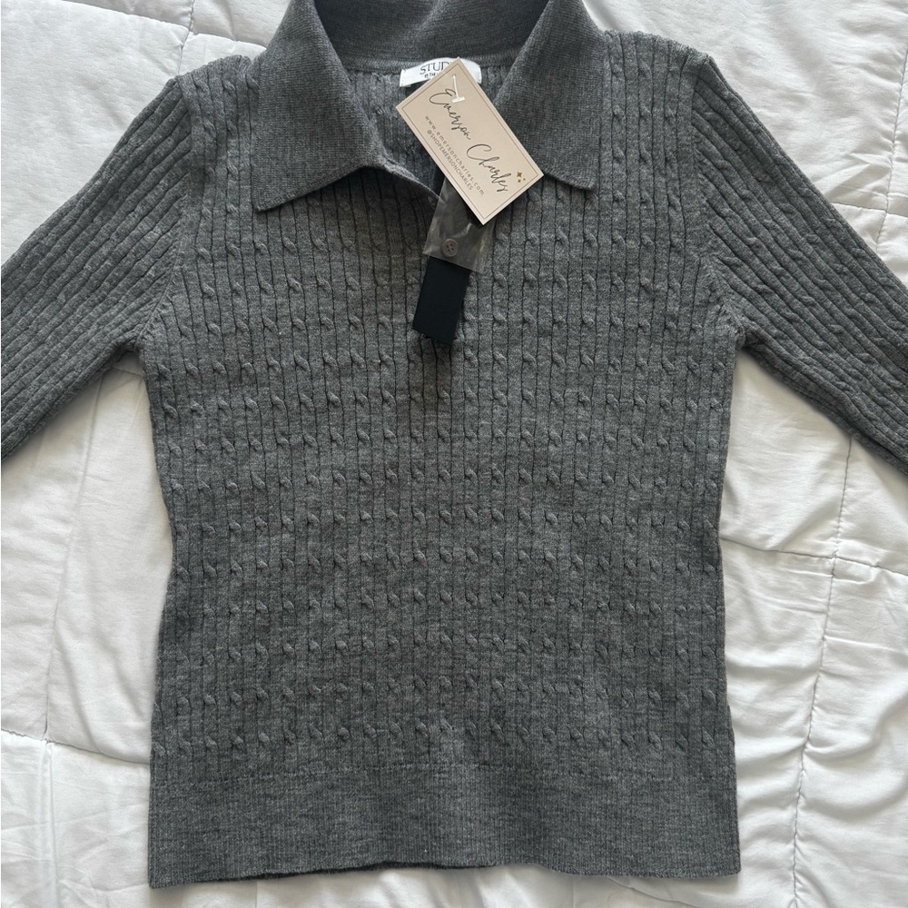 NWT Studio by the Workshop fitted boutique sweater BNWT - size Large! - Picture 6 of 6